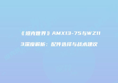 《坦克世界》AMX13-75与WZ113深度解析：配件选择与战术建议