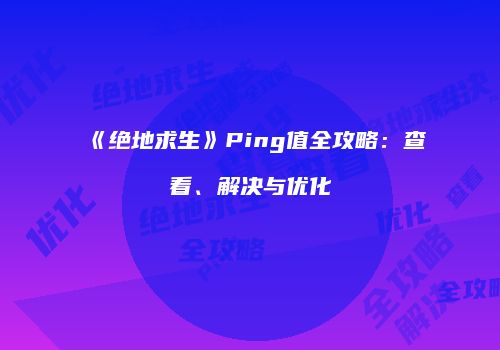 《绝地求生》Ping值全攻略：查看、解决与优化