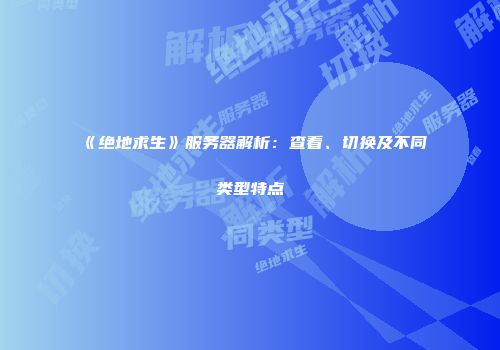 《绝地求生》服务器解析：查看、切换及不同类型特点
