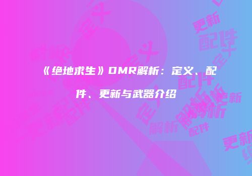《绝地求生》DMR解析：定义、配件、更新与武器介绍