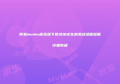 网易MuMu模拟器下载绝地求生刺激战场国际服详细教程