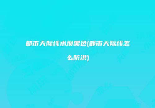 都市天际线水坝黑色(都市天际线怎么防洪)