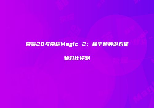荣耀20与荣耀Magic 2：和平精英游戏体验对比评测