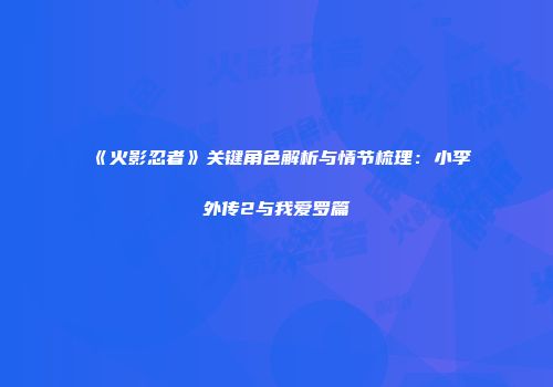 《火影忍者》关键角色解析与情节梳理：小李外传2与我爱罗篇