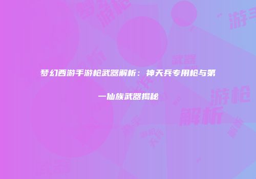 梦幻西游手游枪武器解析：神天兵专用枪与第一仙族武器揭秘