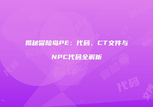 揭秘冒险岛PE：代码、CT文件与NPC代码全解析