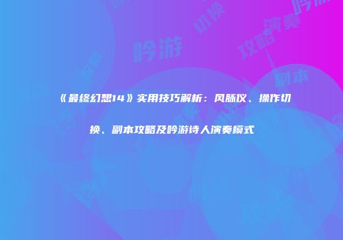 《最终幻想14》实用技巧解析：风脉仪、操作切换、副本攻略及吟游诗人演奏模式