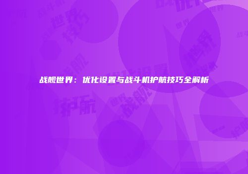 战舰世界：优化设置与战斗机护航技巧全解析