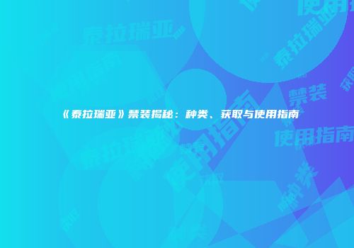 《泰拉瑞亚》禁装揭秘：种类、获取与使用指南