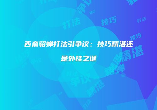 西奈貂蝉打法引争议：技巧精湛还是外挂之谜