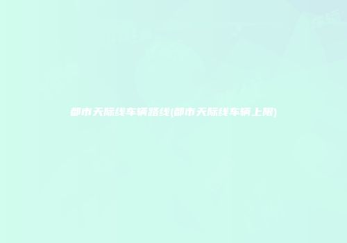 都市天际线车辆路线(都市天际线车辆上限)