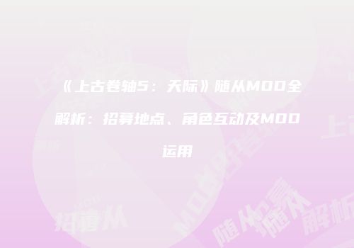 《上古卷轴5：天际》随从MOD全解析：招募地点、角色互动及MOD运用