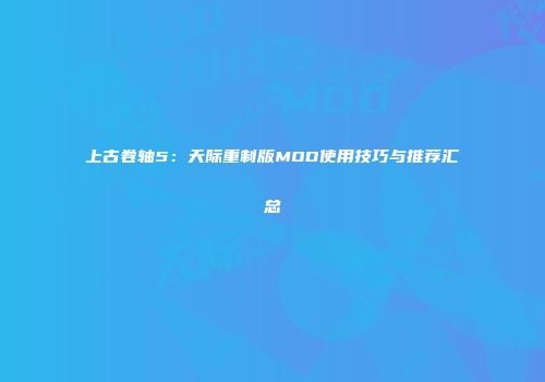 上古卷轴5：天际重制版MOD使用技巧与推荐汇总