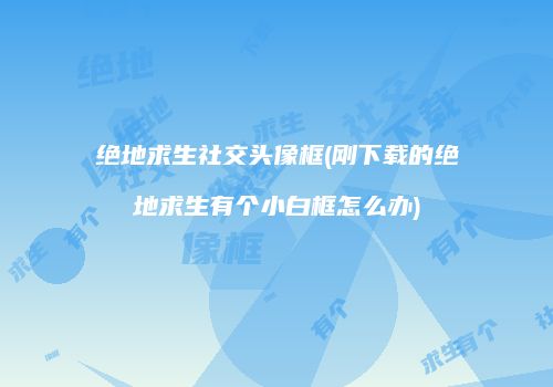 绝地求生社交头像框(刚下载的绝地求生有个小白框怎么办)
