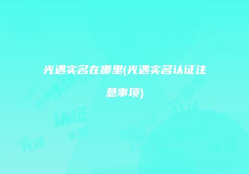 光遇实名在哪里(光遇实名认证注意事项)