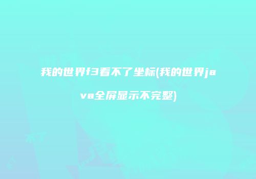 我的世界f3看不了坐标(我的世界java全屏显示不完整)