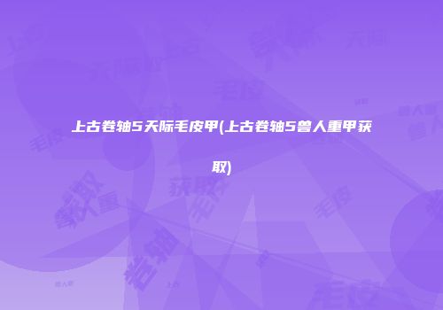 上古卷轴5天际毛皮甲(上古卷轴5兽人重甲获取)