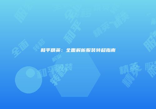 和平精英：全面解析服装转移指南