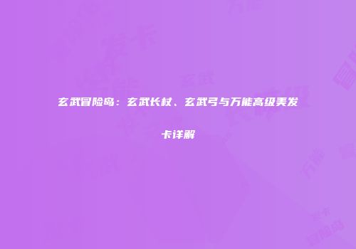 玄武冒险岛：玄武长杖、玄武弓与万能高级美发卡详解
