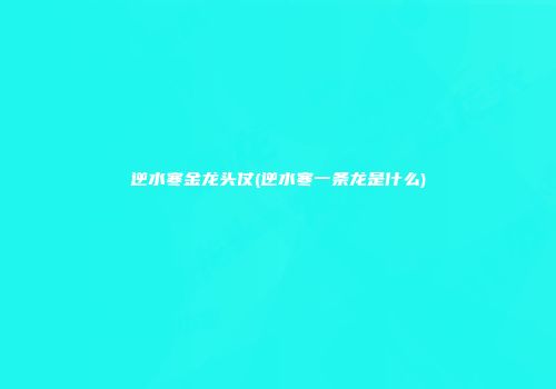 逆水寒金龙头仗(逆水寒一条龙是什么)