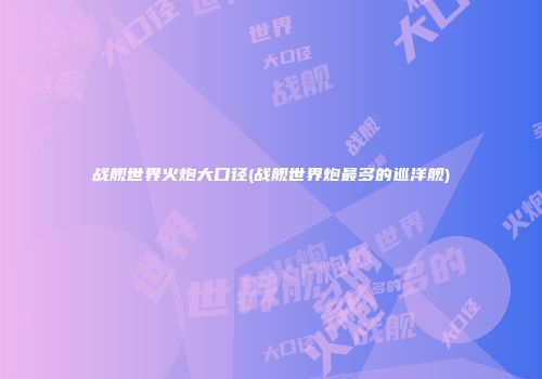 战舰世界火炮大口径(战舰世界炮最多的巡洋舰)