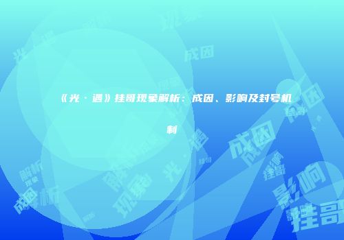 《光·遇》挂哥现象解析：成因、影响及封号机制