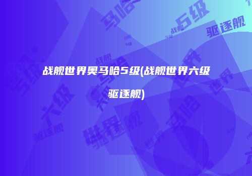 战舰世界奥马哈5级(战舰世界六级驱逐舰)