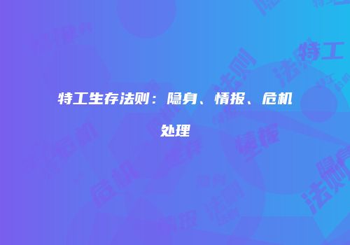 特工生存法则：隐身、情报、危机处理