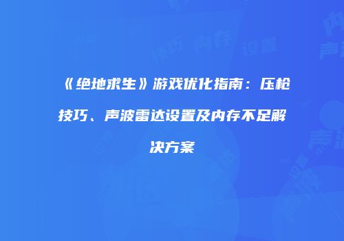 《绝地求生》游戏优化指南：压枪技巧、声波雷达设置及内存不足解决方案
