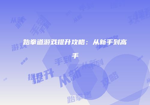 跆拳道游戏提升攻略：从新手到高手