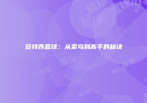 范特西篮球：从菜鸟到高手的秘诀