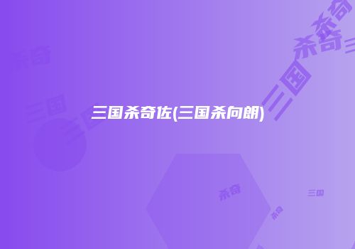 三国杀奇佐(三国杀向朗)