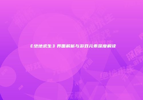 《绝地求生》界面解析与游戏元素深度解读