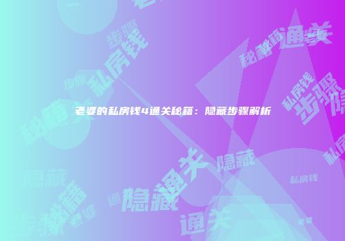 老婆的私房钱4通关秘籍：隐藏步骤解析