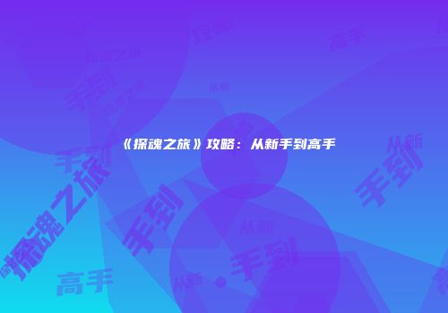 《探魂之旅》攻略：从新手到高手