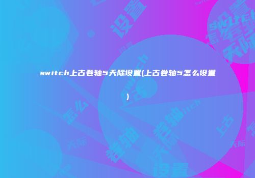 switch上古卷轴5天际设置(上古卷轴5怎么设置)