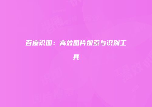 百度识图：高效图片搜索与识别工具