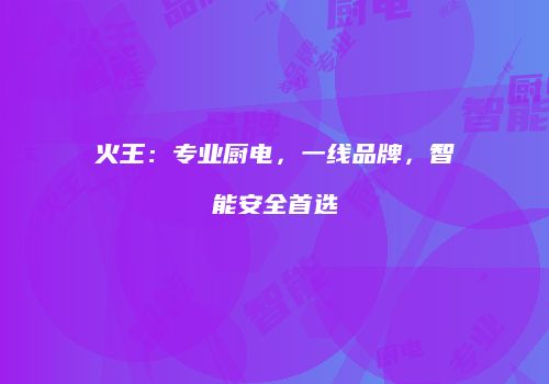 火王：专业厨电，一线品牌，智能安全首选