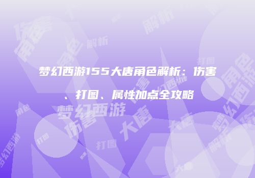 梦幻西游155大唐角色解析：伤害、打图、属性加点全攻略