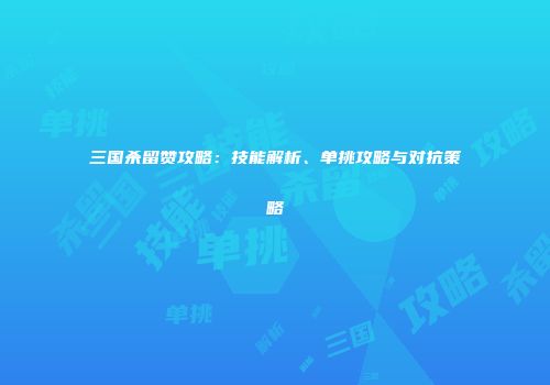三国杀留赞攻略：技能解析、单挑攻略与对抗策略