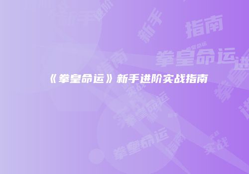 《拳皇命运》新手进阶实战指南