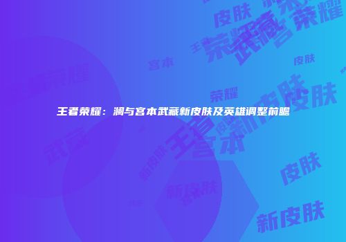 王者荣耀：澜与宫本武藏新皮肤及英雄调整前瞻