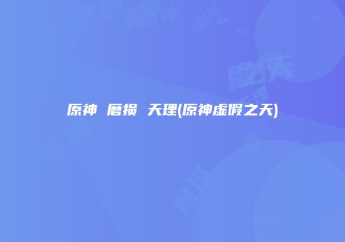 原神 磨损 天理(原神虚假之天)