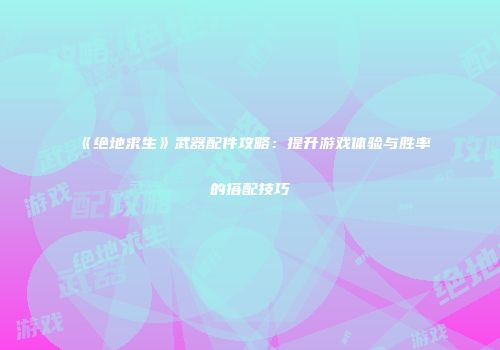 《绝地求生》武器配件攻略：提升游戏体验与胜率的搭配技巧