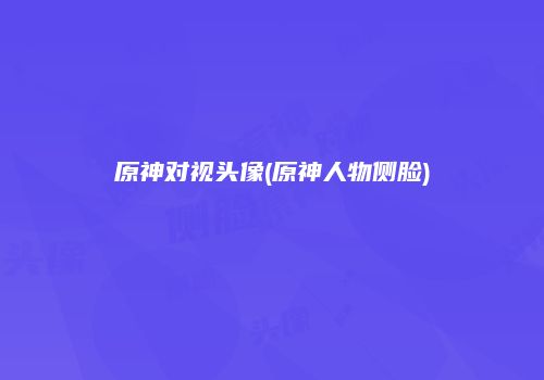 原神对视头像(原神人物侧脸)