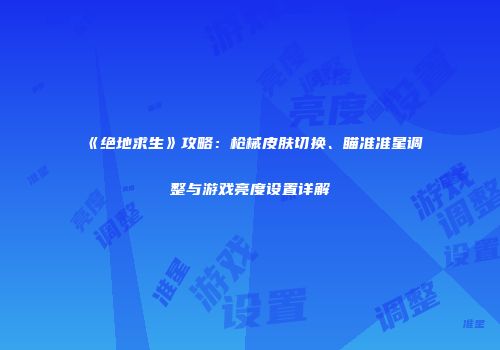《绝地求生》攻略：枪械皮肤切换、瞄准准星调整与游戏亮度设置详解