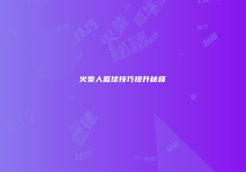 火柴人篮球技巧提升秘籍