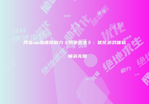 网易uu加速器助力《绝地求生》：优化游戏体验，畅游无阻