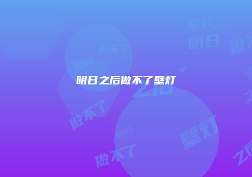 明日之后做不了壁灯