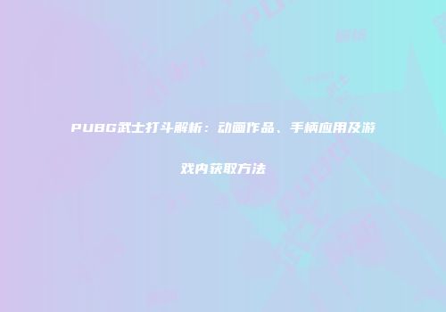 PUBG武士打斗解析：动画作品、手柄应用及游戏内获取方法